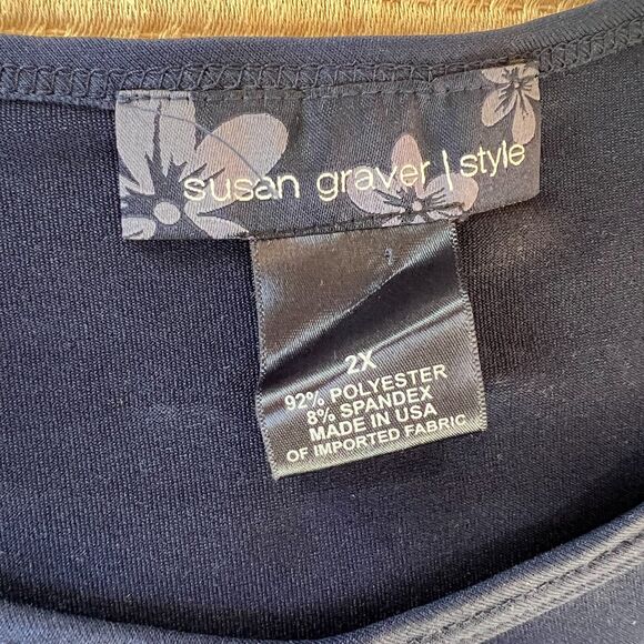 Susan Graver & Hammerie Tops Women Sz. 2X Lot of 4 Granny Core Silk Plus Size - Picture 7 of 13